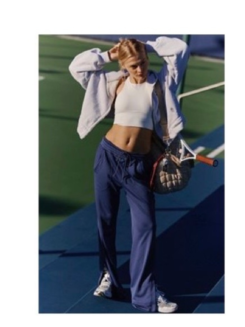FP Movement Indigo Blue Upper Cut Split PantsCasual Wide-Leg Drawstring Pants